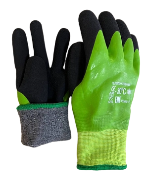 Перчатки акрил/нейлон утепленные с вспененным покрытием (особо прочные) ЗИМА от мин. рисков