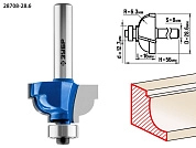 Фреза кром. калев. №7, D= 28,6мм, раб. дл.-16мм, рад.-6,3мм, хв.-8мм, d-12,7мм (28708-28.6) ЗУБР