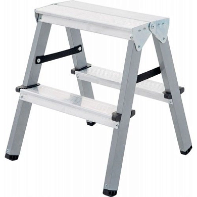Лестница-стремянка стальная двухсторон. алюм/ступ NV1140 (2 ступ. 44/48см, 2.3кг) Новая Высота