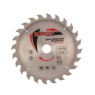 Диск пильный 250х32х24T по дереву (73265) MATRIX