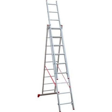 Лестница алюминиевая 3-х секц. NV2230 (9 ступ. 225/391см, 12.0кг) Новая Высота