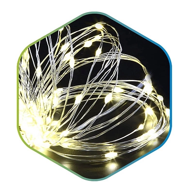 Гирлянда светодиодная (IP20 3хАА 5м Роса теплый белый) LKS2071 ETP