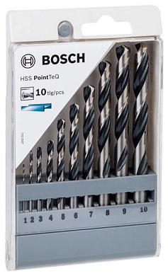 Набор сверл по металлу 1.0-10.0 мм, HSS, 10шт. "PointTeQ" (2 608 577 348) BOSCH