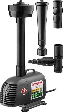 Насос фонтанный ЗНФЧ-60-4.2 (для чистой воды, напор 4,2 м, насадки, 120 Вт, 60 л/мин, кор.) ЗУБР
