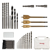 Набор сверл комб.,мет.1-6,5мм,бет.4-8мм,дер.4-10мм, 50пр. (725650) MATRIX