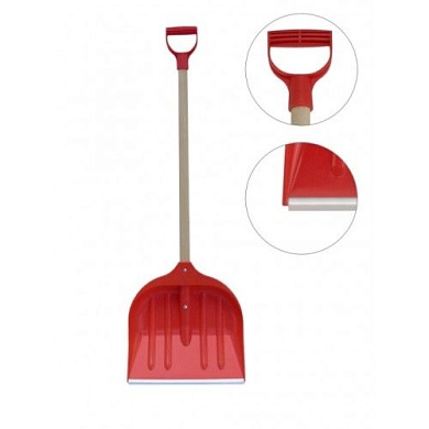 Лопата снеговая пласт. с алюм. планкой, с дерев. черенком и ручкой, 450мм (2020) MAXPOL
