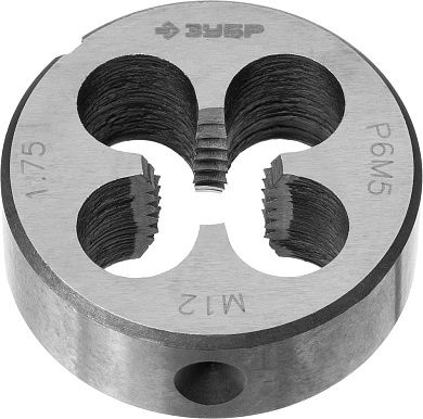 Плашка м/р М12x1.75, 9ХС "ПРОФЕССИОНАЛ" (4-28023-12-1.75_z01) ЗУБР