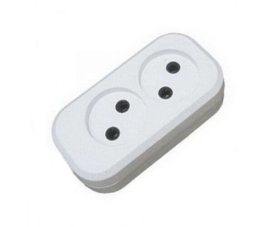 Колодка (розетка переносная) 2-местная с з/к, 250В 16А LUXAR