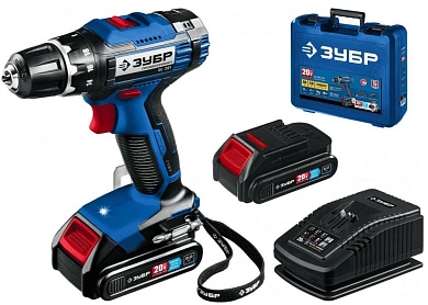 Дрель-шуруповерт аккум. DL-201-22 (20.0 В, 2 акк. х 2.0 А/ч Li-Ion, 50 Нм, чем.) "Профессионал" ЗУБР