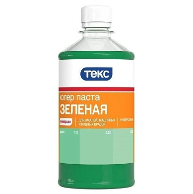 Паста колеровочная универсальная, ТЕКС, №14 зеленая 0.5 л