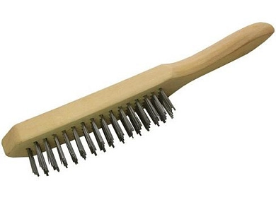 Щетка проволочная стальная, дерев. ручка, 6 рядов (F_38402) КУРС