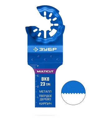 Полотно универс с твердосплав зуб: металл, твёрд дер,23TPI, 20x40мм, MULTICUT ВК8 (15576-20-40) ЗУБР