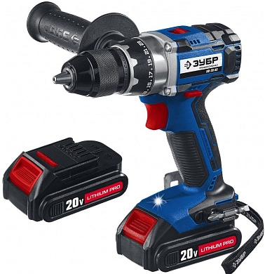 Дрель-шуруповерт аккум. DB-20 A5 (20.0 В, 2 акк. х 1.5 А/ч Li-Ion, 60 Нм, чем.) "Профессионал" ЗУБР
