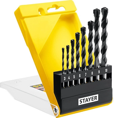 Набор сверл по бетону Hercules, 8 шт: d 3-4-5-6-7-8-9-10мм (2915-H8_z02) STAYER