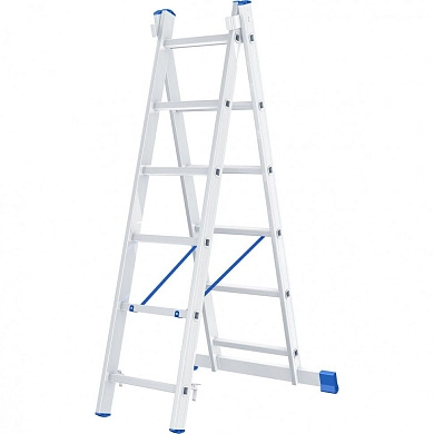 Лестница алюмин., 2х6 ступ, двухсекц., 2520мм, слож.1660х395х95мм, (97906) СИБРТЕХ