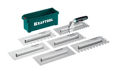 Набор нержавеющих гребенок (гладилок), 6 лезвий 280х115мм + 1 ручка (33268-H6) KRAFTOOL