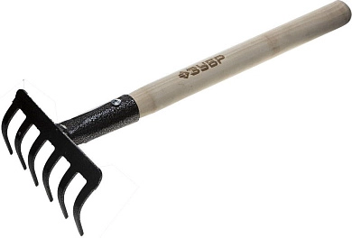 Грабли садовые с малым черенком, 6 прямых зубцов (4-39583-06) ЗУБР