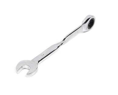 Ключ комбинированный с трещ., удлиненный, 17х17мм, с изог/рук., хром.покр. (121243) HORTZ