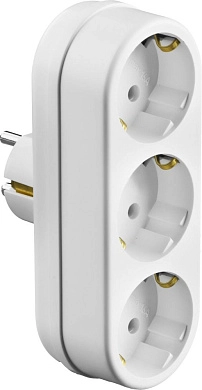 Разветвитель электрический линейный с заземлением, 3 гнезда, 16А/220В (55099-3) СИБИН