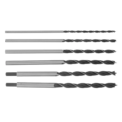 Набор сверл по дереву, 6-8-10-12-13-14 мм, L 300 мм, 6 шт., цилин. хвостовик (702305) SPARTA