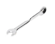 Ключ комбинированный с трещ., удлиненный, 15х15мм, с изог/рук., хром.покр. (121241) HORTZ