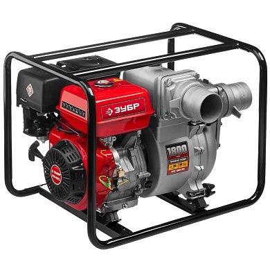 Мотопомпа бензиновая, для грязной воды МПГ-1800-100 (11.0 кВт, 1800 л/мин,патрубки 100 мм,кор.) ЗУБР