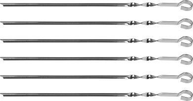 Шампуры GRINDA "BARBECUE", угловые, в чехле, 450мм, 6шт