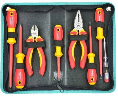 Набор инструментов диэл. (отверт., плоскогуб., кусач.) (157-1408) WHIRLPOWER