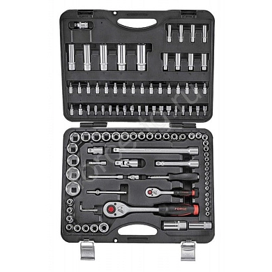 Набор инструмента автомобильного (1/2", 1/4"), 12гр., 108пр. (41082R-9) FORCE