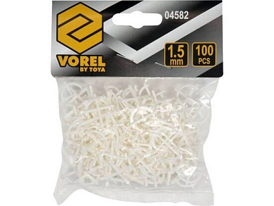 Крестики для плитки с ограничителем 1.5мм (100шт.)(04582) VOREL