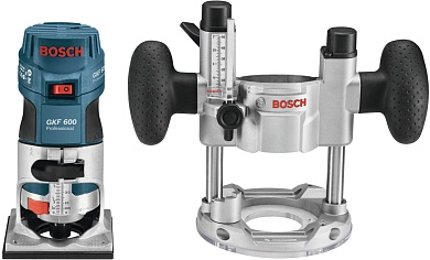 Фрезер кромочный GKF 600 + оснастка (600 Вт, цанга 6;8 мм, чем.)(0 601 60A 101) BOSCH