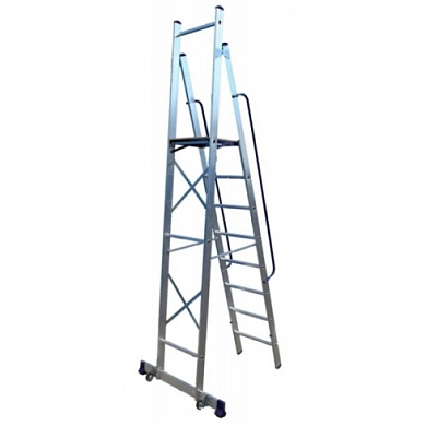 Лестница-стремянка алюм. помост АРЕ (8 ступ. 212/313см, 17.3кг) АЛЮМЕТ