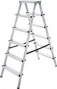 Лестница-стремянка алюм. двухсторон. NV1120 (6 ступ. 132/141см, 4.7кг) Новая высота