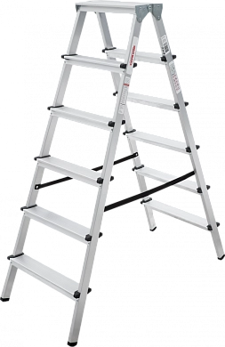 Лестница-стремянка алюм. двухсторон. NV1120 (6 ступ. 132/141см, 4.7кг) Новая высота