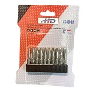 Биты крестообразные и шлицевые 50мм 1/4" S2 (набор 10пр) (HD-77896) H-D