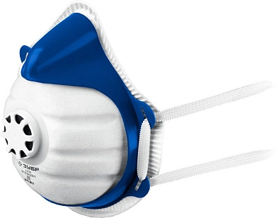 Полумаска фильтрующая, коническая, класс защиты FFP1,пластик каркас,10 смен фильтр (11173) ЗУБР