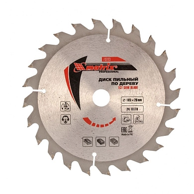 Диск пильный 185х16/20х24T по дереву (73223) MATRIX