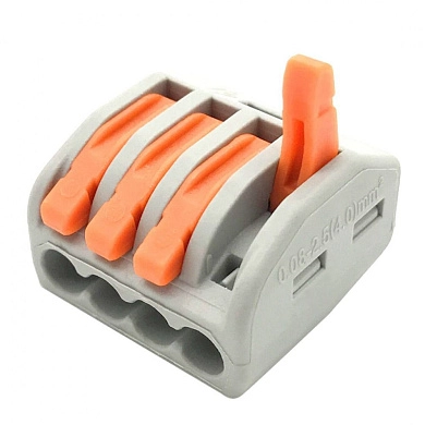 Клемма монтажная СМК 414 с рычагом (400В 32А 4 гнезда 0,08-2.5мм2 серый) 10 шт./уп 40414 ETP