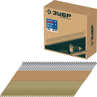 Гвозди реечные рифленые оцинкованные SN34 (D34) 90 х 3.1 мм, 3000 шт. (305399-90) ЗУБР
