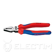 Плоскогубцы комбинированные особой мощности, 180мм, чёрные, 2-комп. рукоятки (0202180) KNIPEX