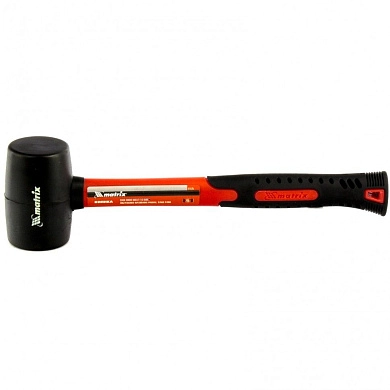 Киянка резиновая, 225 г, черная резина, фибергласовая рукоятка (11175) MATRIX