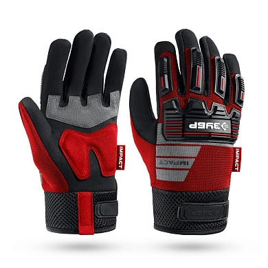 Перчатки профессион комбинир красные, антивибрацион, противоуд р.ХL 10,IMPACT (11478-ХL) ЗУБР