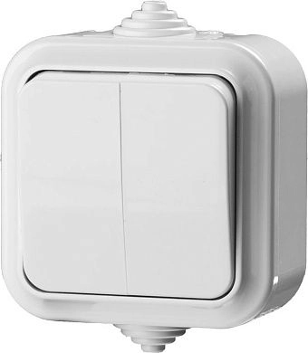 Выключатель "MASTER" "MAXIMA" двухклавишный, IP54, 6А, 220В (54302-W) STAYER