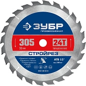 Диск пильный 305х30х24Т по строительной древесине "Стройрез" (36931-305-30-24) ЗУБР