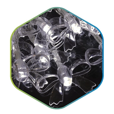 Гирлянда светодиодная (IP20 2хАА 1.5м банты белая) FL-BT20L3V-W-M023 ETP