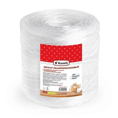 Шпагат полипропиленовый, 625 м, 1600 текс, белый (3382) Komfi
