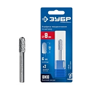 Борфреза цилиндр. со сфер. концом, 8х20х65 мм, тип C, хв-к 6 мм, "ПРОФЕССИОНА" (28802-8-20) ЗУБР