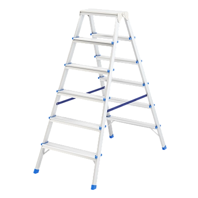 Лестница-стремянка алюмин. двустор., 6 ступ, 1290мм, слож. 1400х515х160мм, (97926) СИБРТЕХ