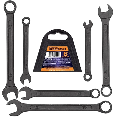 Ключи комбинированные, 6пр. (6, 8, 10, 12-14мм) (MT-5068 BLACK) MEGATOOLS
