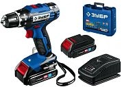 Дрель-шуруповерт аккум. DL-201-22 (20.0 В, 2 акк. х 2.0 А/ч Li-Ion, 50 Нм, чем.) "Профессионал" ЗУБР